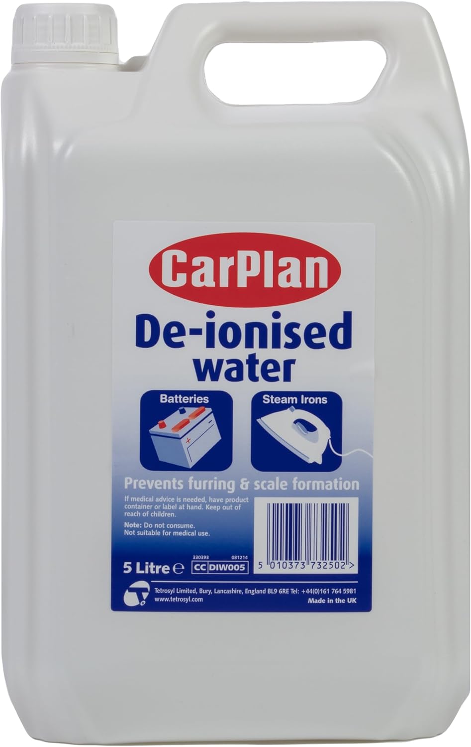 Carplan De-ionised Water, Batteries & Steam Irons, Energy Class A+++ | 5 Litres