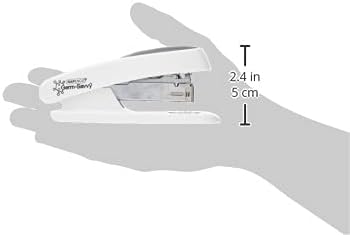 Rapesco 1483 Germ-Savvy Antibacterial, ECO Sting Ray Half Strip Stapler & 1000 x 24/6 mm Staples, Soft White