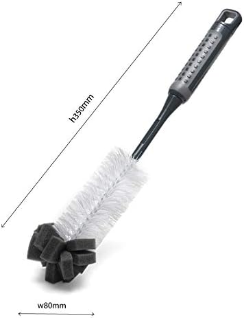 Addis ComfiGrip Long Handled Bottle Brush with Sponge Scrub, Metallic Graphite, 8 x 8 x 35 cm, 517702