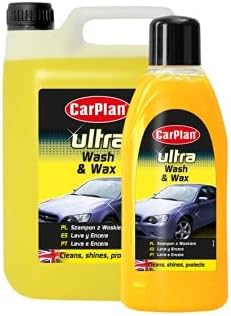 CarPlan POL102 Car Wash Shampoo and Wax Protective Layer 5L Ph Neutral 5 Litre Detailing Cleaner Care Vehicle Cleaning Soap - Remove Dirt Road Grime Streak Free Showroom Shine Finish
