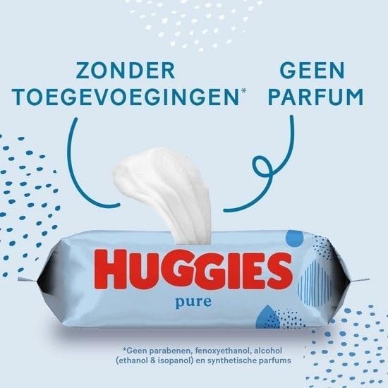 Huggies Pure, Baby Wipes, 18 Packs (1008 Wipes Total) - 99 Percent Pure Water Wipes - Fragrance Free for Gentle Cleaning and Protection - Natural Wet Wipes(packaging may vary)