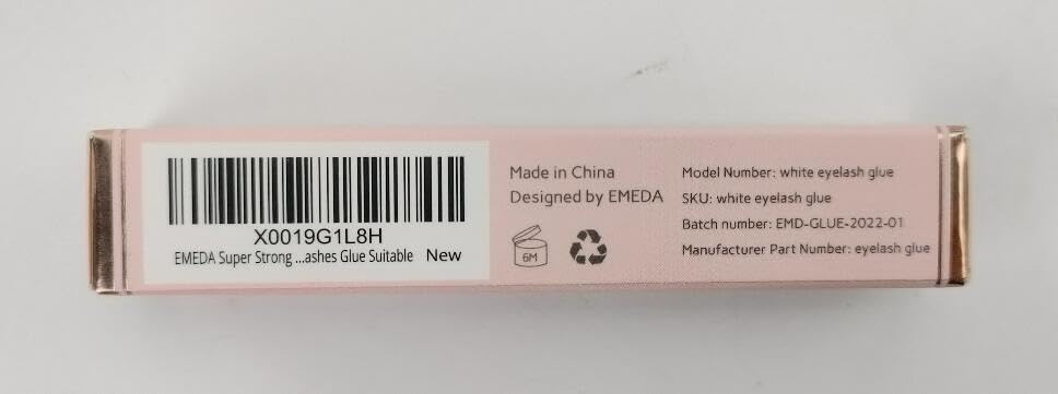 EMEDA Super Strong Hold False Eyelash Glue Professional Latex Free Eyelash Glue Waterproof Lash Glue Transparent Strip Eyelash Adhesive White Lashes Glue Clear