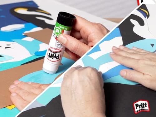 Pritt Glue Stick, Safe & Child-Friendly Craft Glue for Arts & Crafts Activities, Strong-Hold adhesive for School & Office Supplies, 1x43g Pritt Stick, white