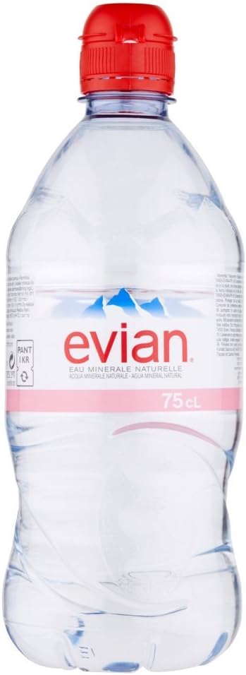 ( 12 Pack ) Evian Sportscap Water Bottles 75cl