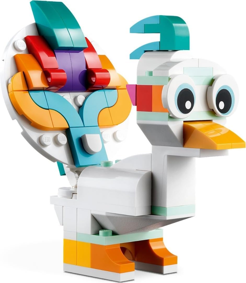 LEGO 31140 Creator 3 in 1 Magical Unicorn Toy to Seahorse to Peacock, Rainbow Animal Figures, Unicorn Gift for Girls and Boys, Buildable Toys