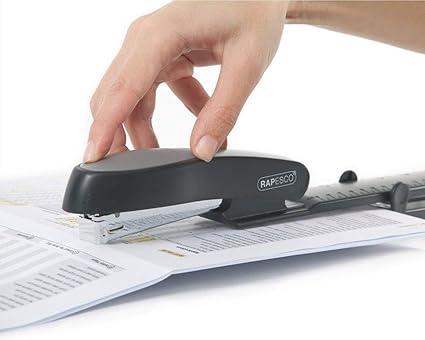 Rapesco R79026NS Manta Ray Long Arm Stapler, 20 Sheet Capacity, Black