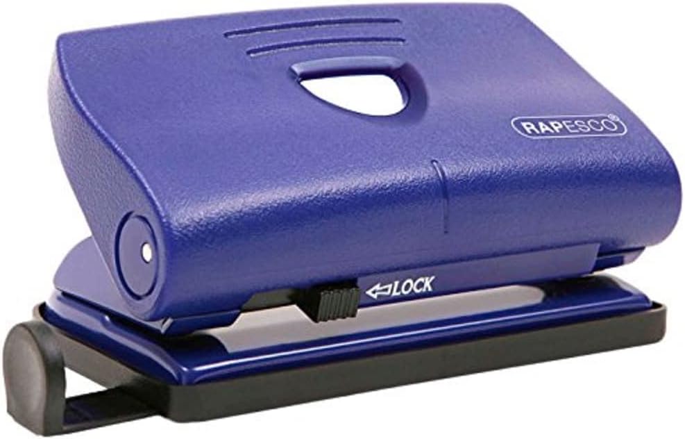 Rapesco PF87S0L1 810-P 2-Hole Punch, 12 Sheet Capacity, Blue