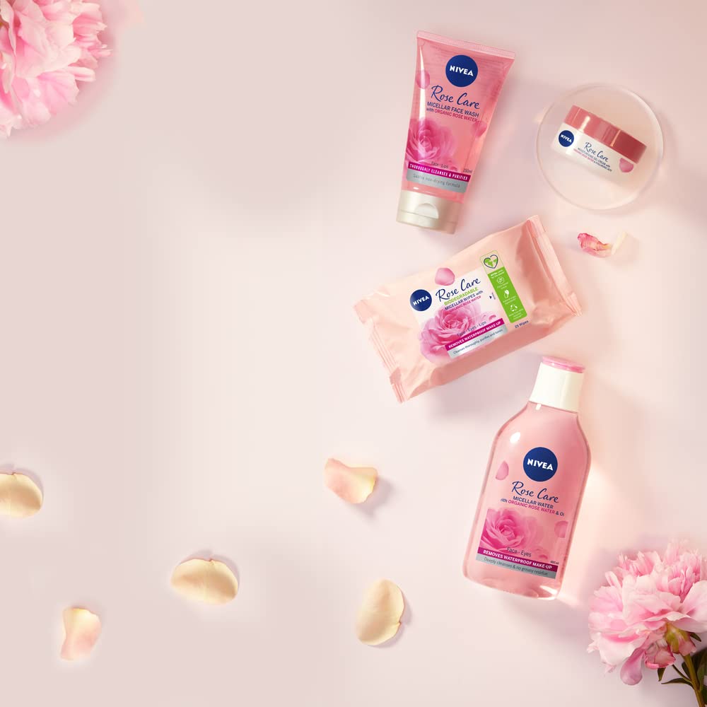 NIVEA Soft Rose 24h Day Cream (50 ml), Face Care with Rose Water and Hyaluron, Light Gel Face Cream for Smooth Delicate Skin, Moisturising Cream