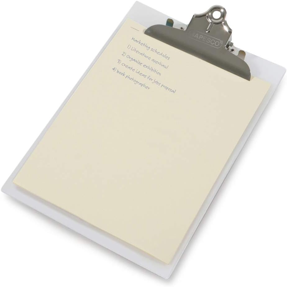 Rapesco 0888 Frosted Transparent Clipboard, A4+, Clear