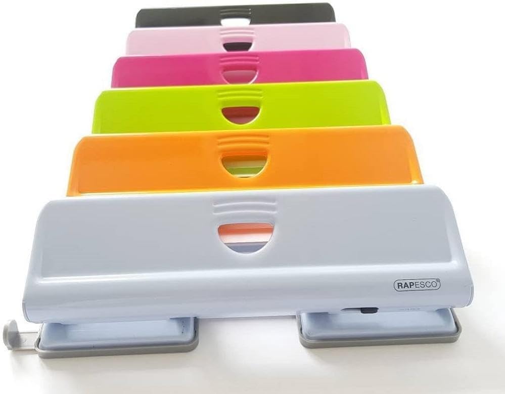 Rapesco 1385 720 4-Hole Metal Punch, 22 Sheet Capacity, Hot Pink