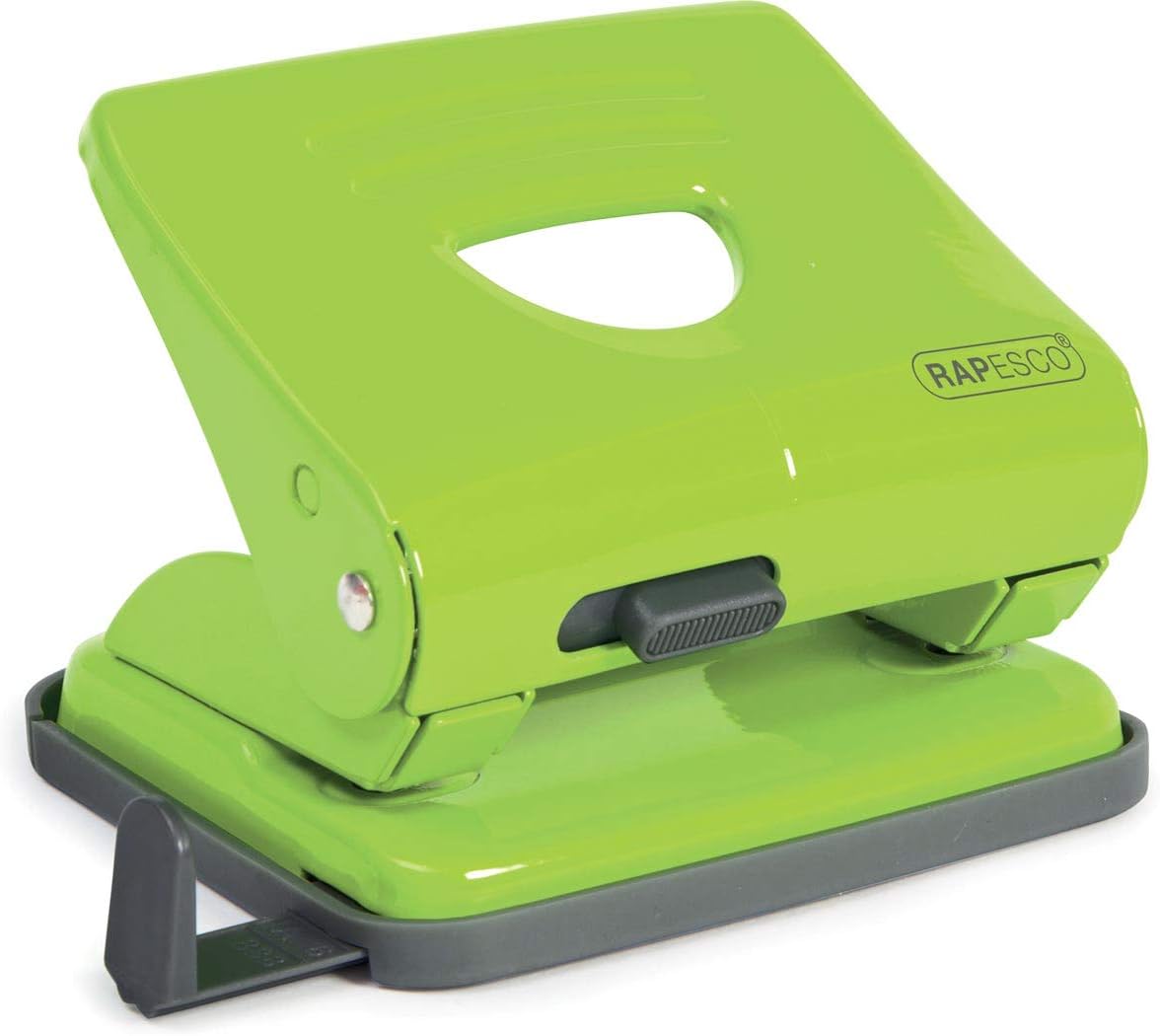 Rapesco 1361 825 2-Hole Metal Punch, 25 Sheet Capacity, Green