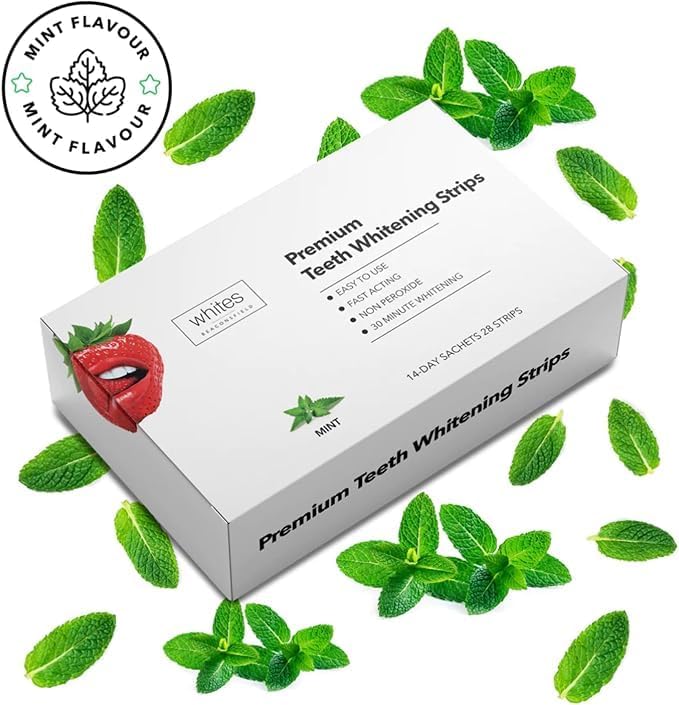 Whites Beaconsfield Teeth Whitening Strips - Advanced Non-Peroxide Formula, 28 Strips (14-Day Treatment) for Enhanced Brightness, Enamel-Safe, Gentle on Sensitive Teeth, Quick & Visible Results