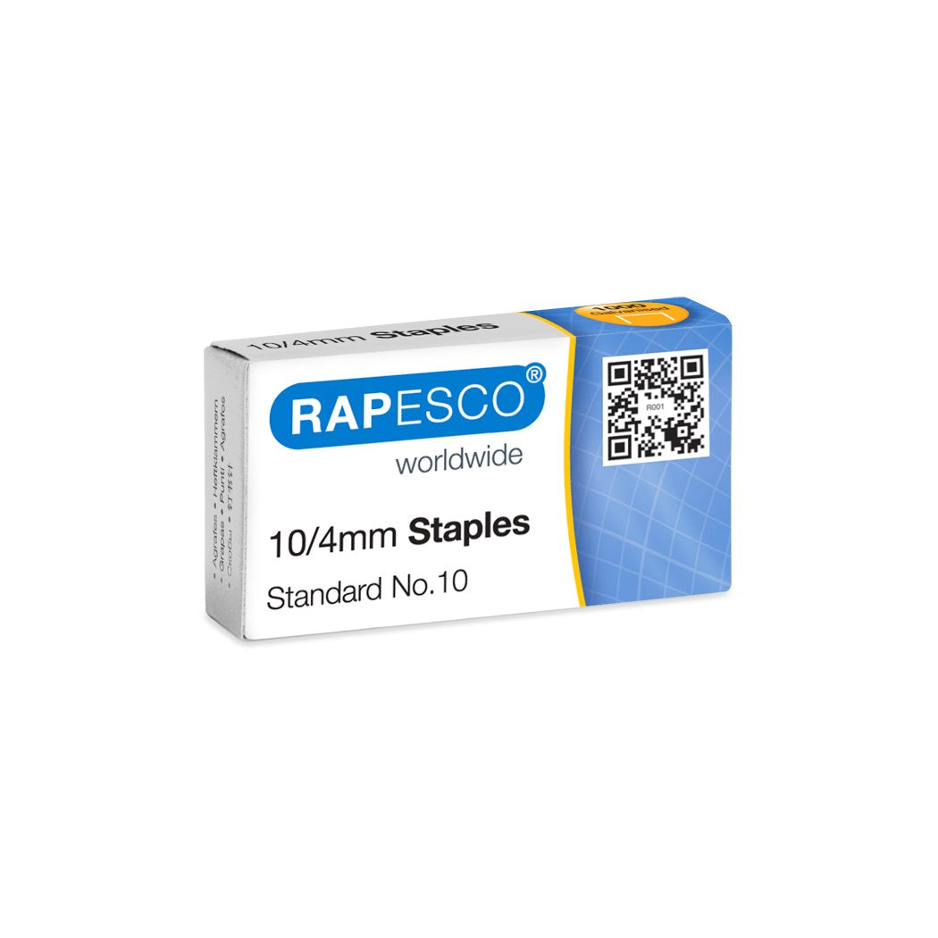 Rapesco AP510VZ3 10/4 mm Galvanised Staples, Box of 1000