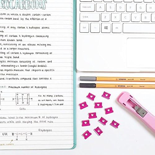 Rapesco 1334 Supaclip 40 Hearts Refill Clips, Hot Pink, Pack of 100