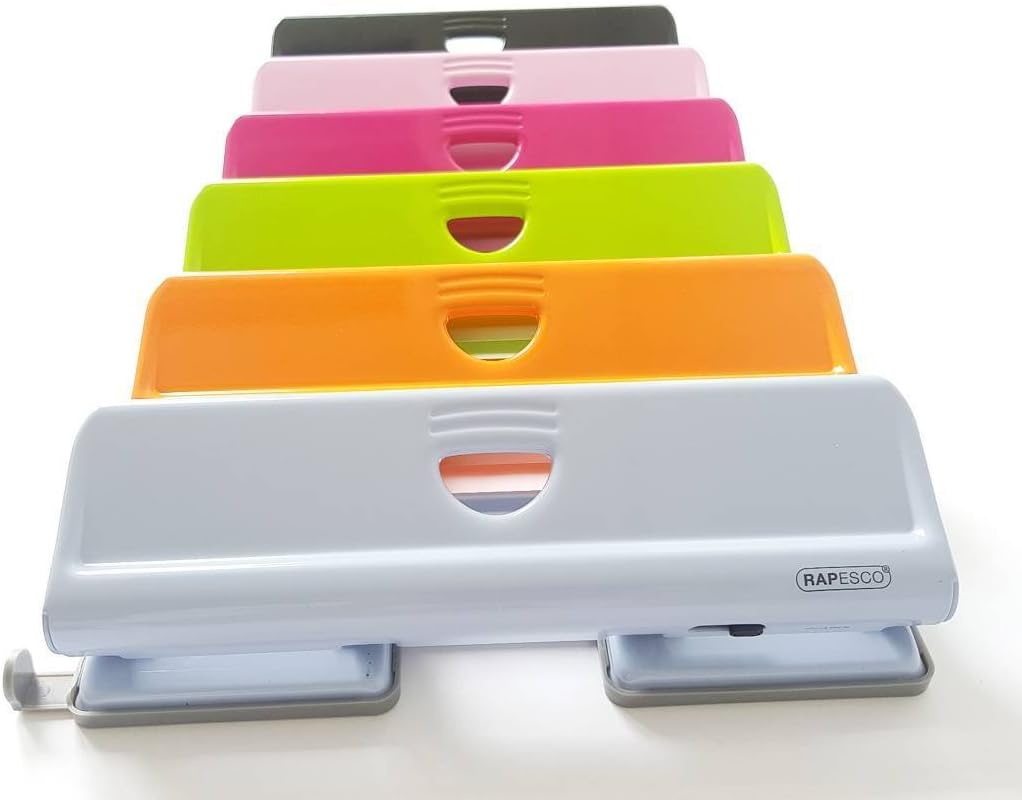 Rapesco 1054 720 4-Hole Metal Punch, 22 Sheet Capacity, Black