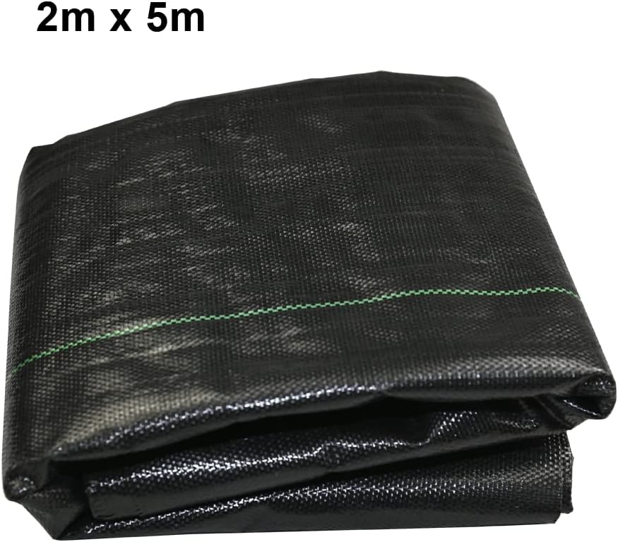 Ram® Heavy Duty Weed Fabric Control 2M X 5M Weed Control Fabric Ground Cover Membrane UV Stabilised Weed Fabric For Patios Garden Flower Beds Landscaping (2M X 5M)