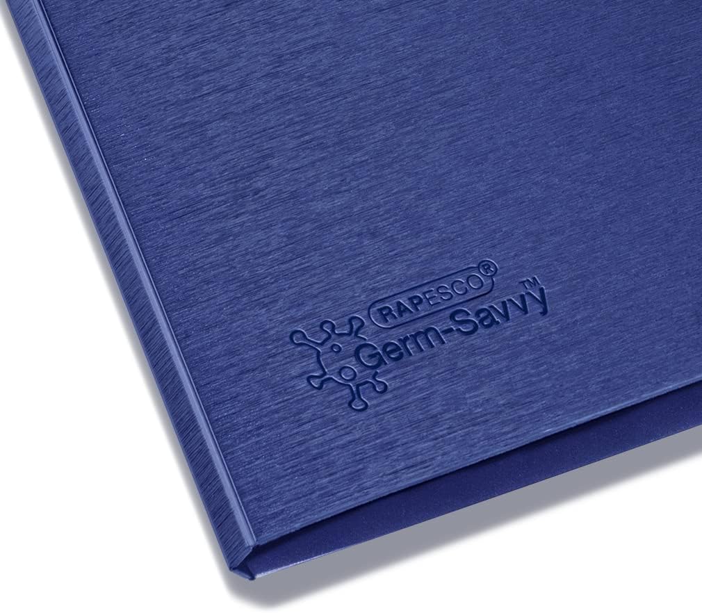 Rapesco 1698 Germ-Savvy Antibacterial, A4 Foldover Clipboard, Blue, Pack of 4