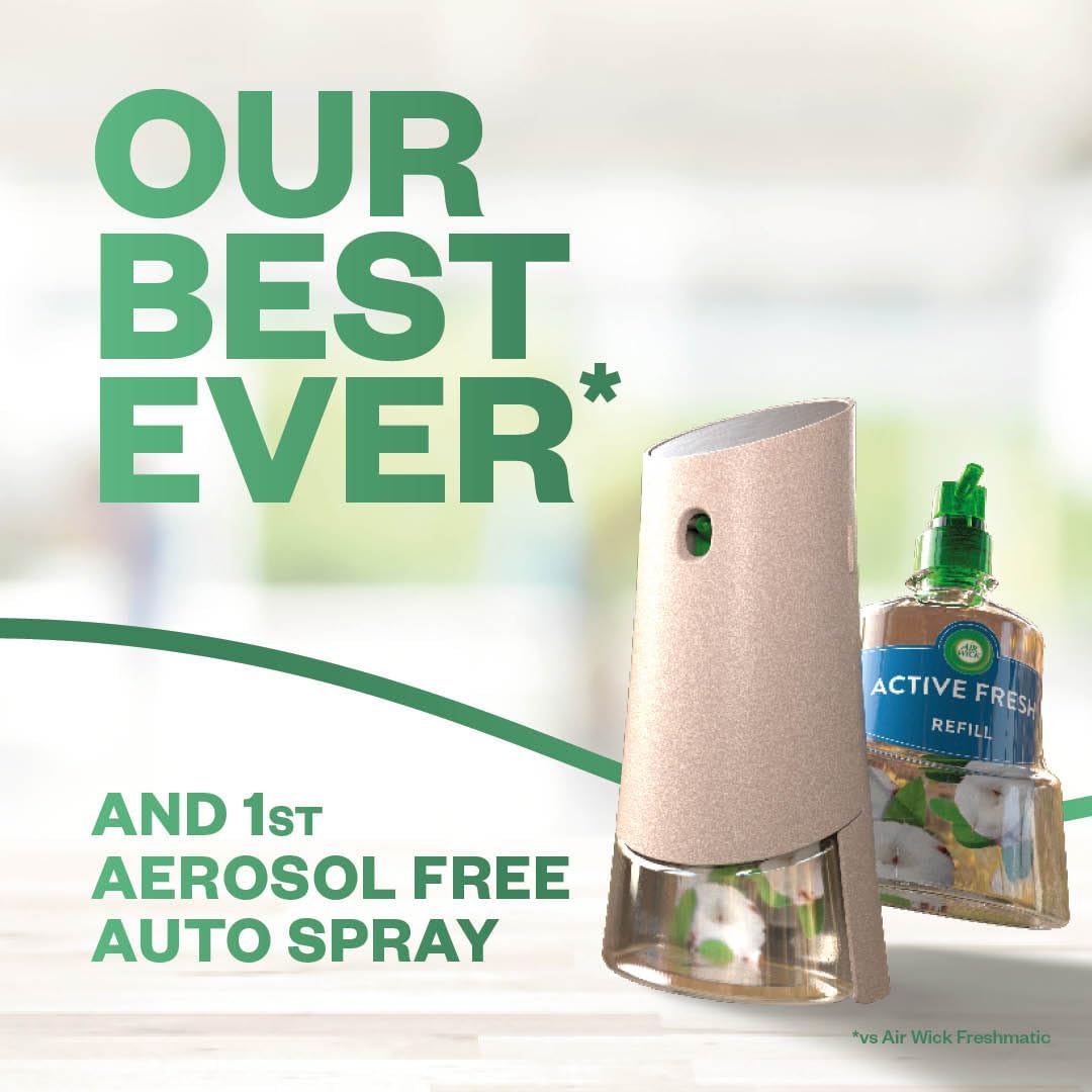 Air Wick Aerosol-Free Automatic Air Freshener Spray Refill, Eucalyptus & Freesia, Pack 1 x 228ml, 24x7 Active Fresh Odour Neutraliser, Lasts Up to 70 Days, Air freshener For Home