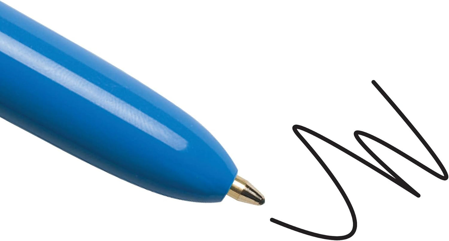 BIC 4 Colours Original Pens, Multi Coloured Pens All In One, Biro Pens, Medium 1.0mm, Green, Blue, Red, Black, 3 Pens Per Pack, 1 Pack
