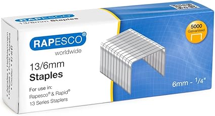 Rapesco S13060Z3 13/6mm Galvanised Staples, Box of 5000