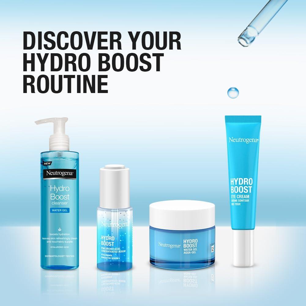 Neutrogena Hydro Boost Water Gel Facial Cleanser, with Hyaluronic Acid for Dry or Dehydrated Skin 200ml