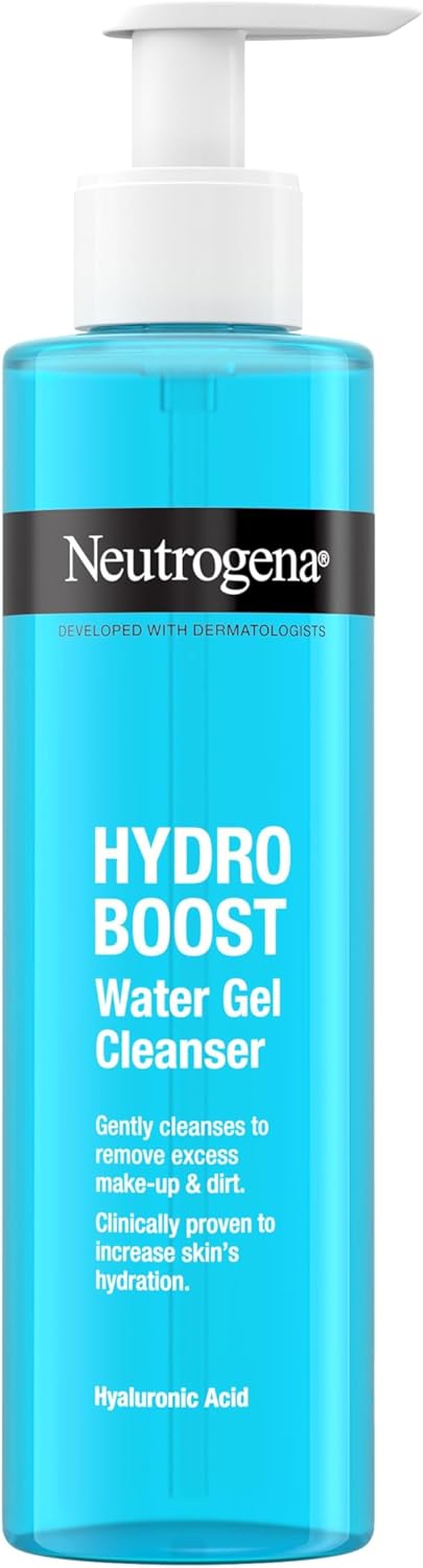 Neutrogena Hydro Boost Water Gel Facial Cleanser, with Hyaluronic Acid for Dry or Dehydrated Skin 200ml