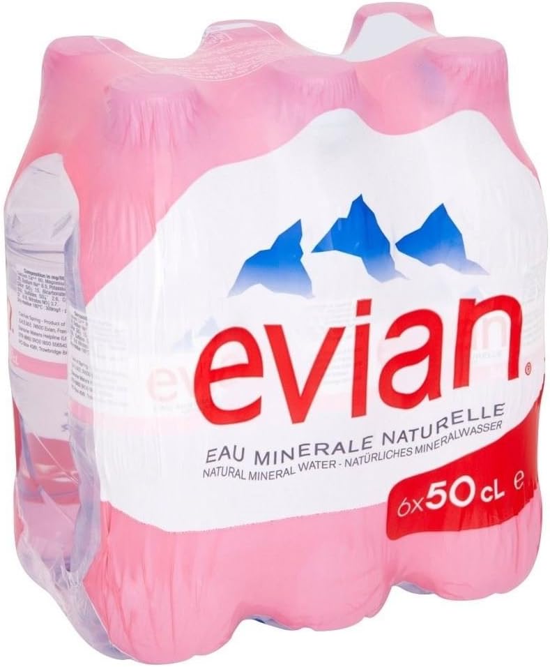 Evian Natural Still Mineral Water (6x500ml) - Pack of 2