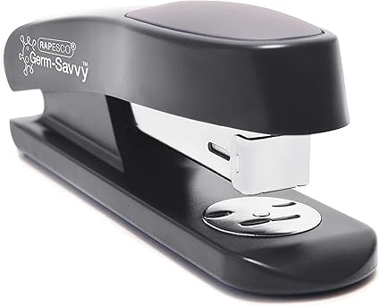 Rapesco 1482 Germ-Savvy Antibacterial ECO Sting Ray Stapler, 20 Sheet Capacity and 1000 24/6 mm Staples, Black