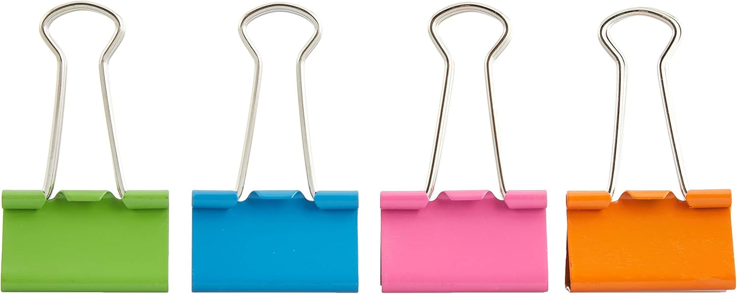 Rapesco FBC32COL 32 mm Foldback Clips, Assorted Colours, Pack of 10