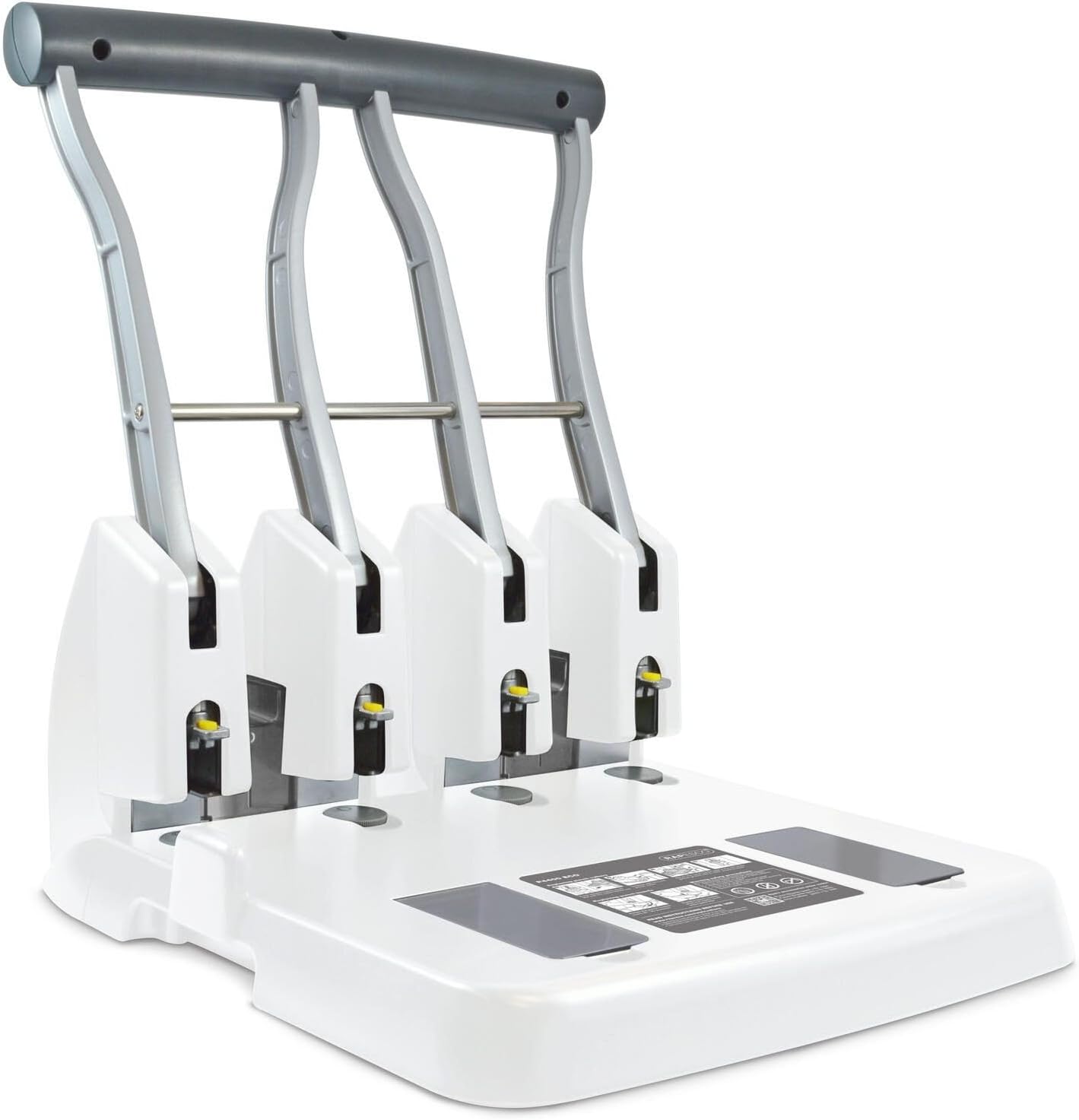 Rapesco 1407 ECO P4400 High Capacity/Heavy Duty 4-Hole Punch, Soft White, 150 Sheets