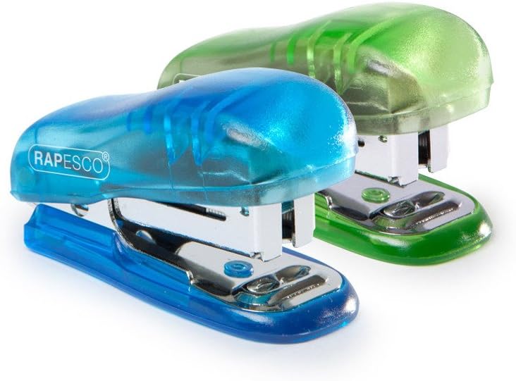 Rapesco WSR700A3 Bug Stapler, 12 Sheet Capacity, Transparent Blue or Green
