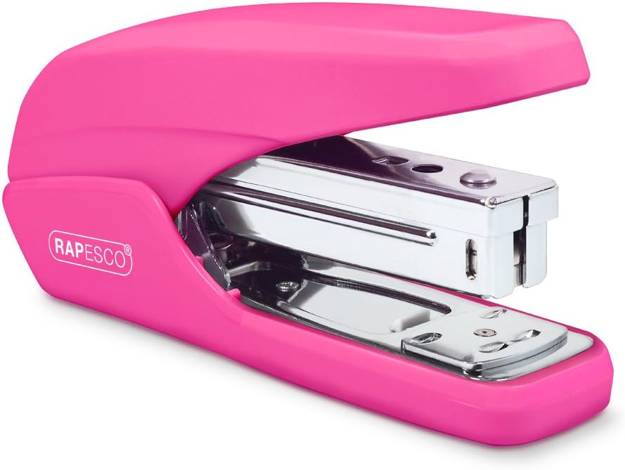 Rapesco 1384 X5-25ps Less Effort Stapler, 25 Sheet Capacity, Hot Pink