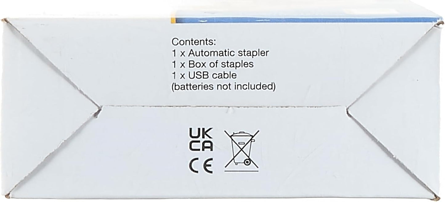 Rapesco 1450 626EL Automatic USB/Battery Stapler with 1000 26/6mm Staples, 15 Sheet Capacity, Transparent