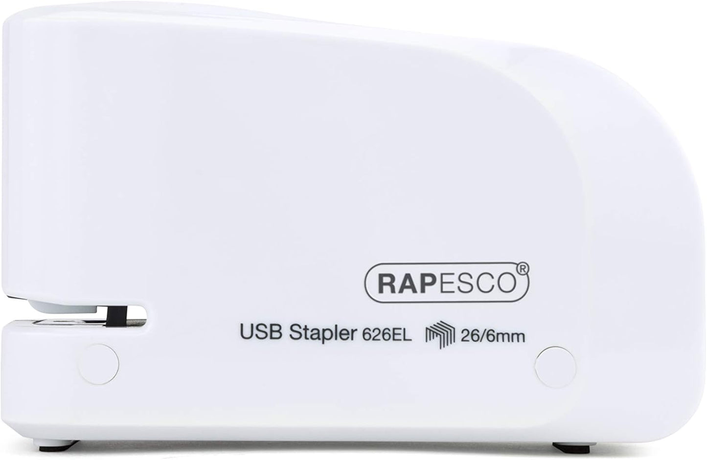 Rapesco 1453 626EL Automatic USB/Battery Stapler with 1000 26/6mm Staples, 15 Sheet Capacity, White