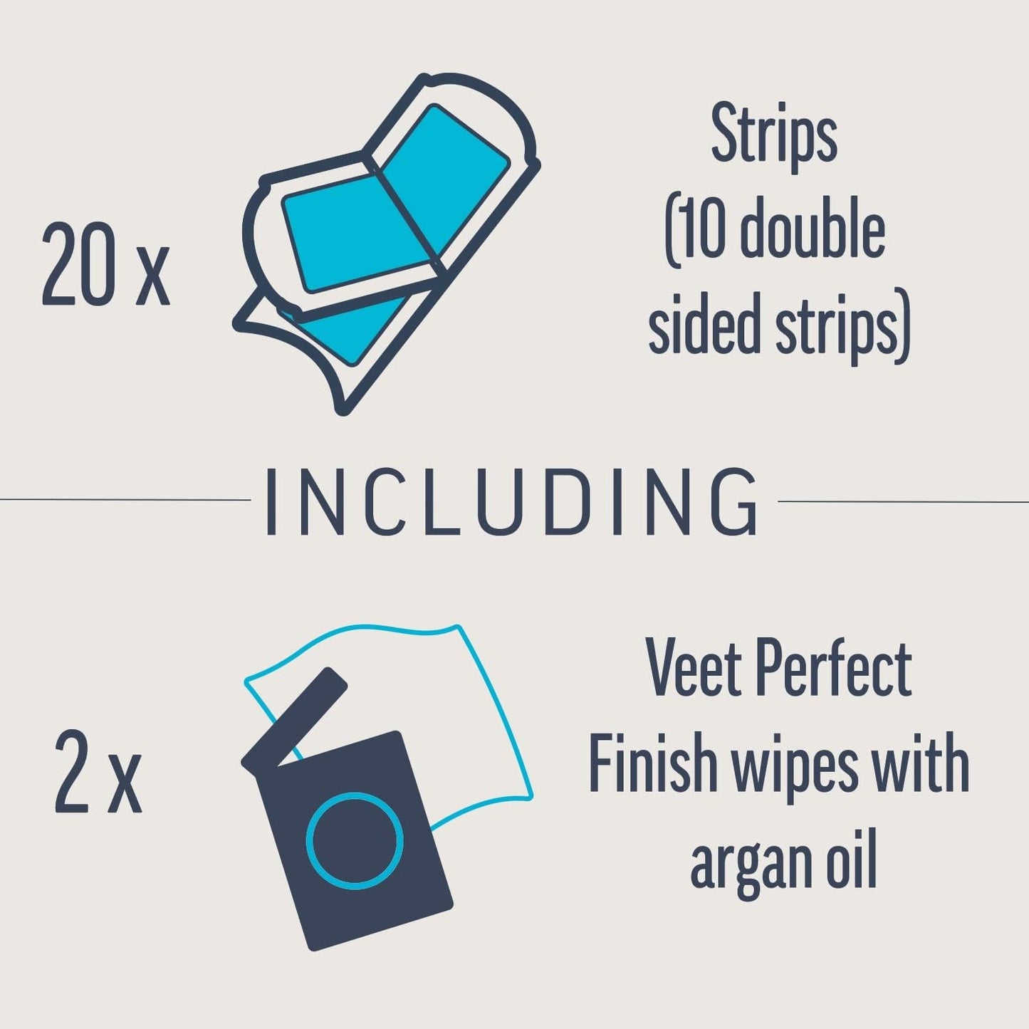 Veet Expert Waxing Strips For Sensitive Skin - 20 Cold Wax Strips & 4 Finish Wipes For Eyebrow, Facial Hair Removal - Hydrating, Exfoliating, Ideal For Face