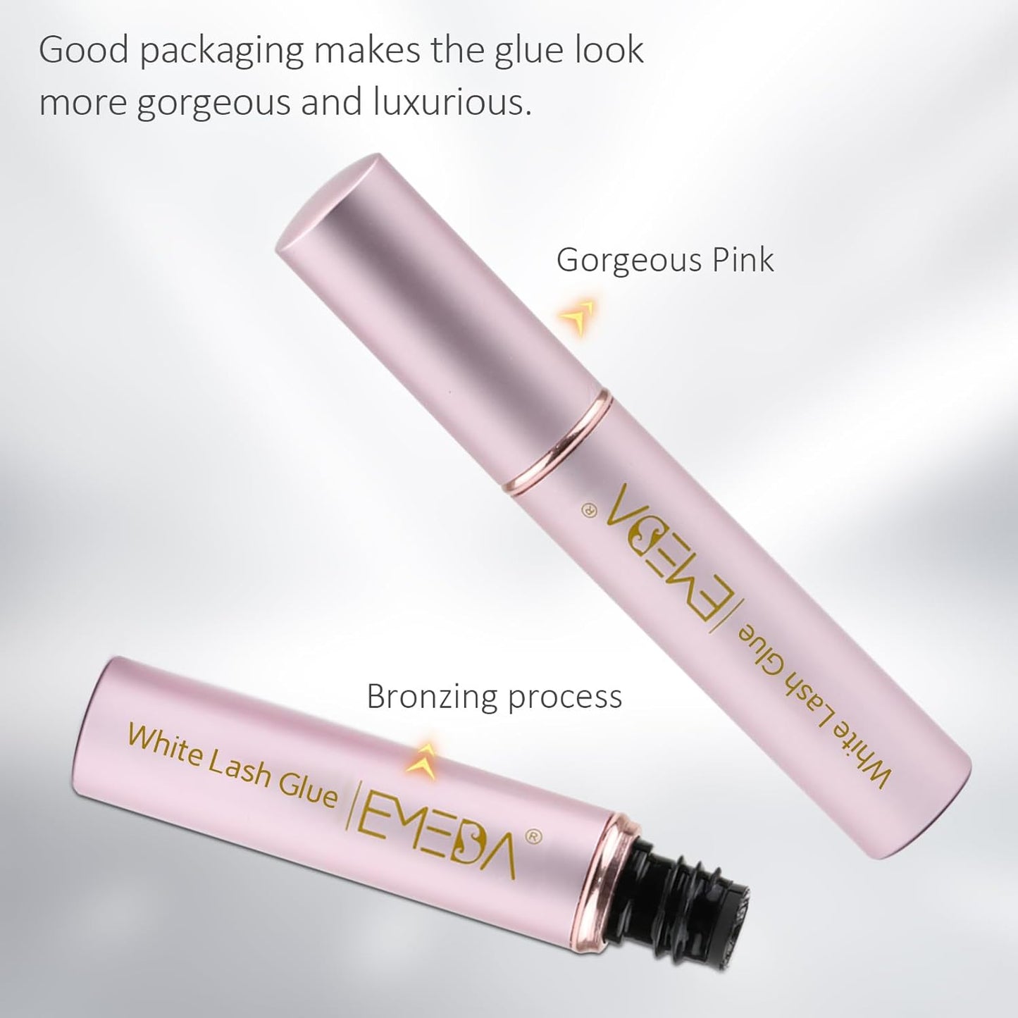 EMEDA Super Strong Hold False Eyelash Glue Professional Latex Free Eyelash Glue Waterproof Lash Glue Transparent Strip Eyelash Adhesive White Lashes Glue Clear
