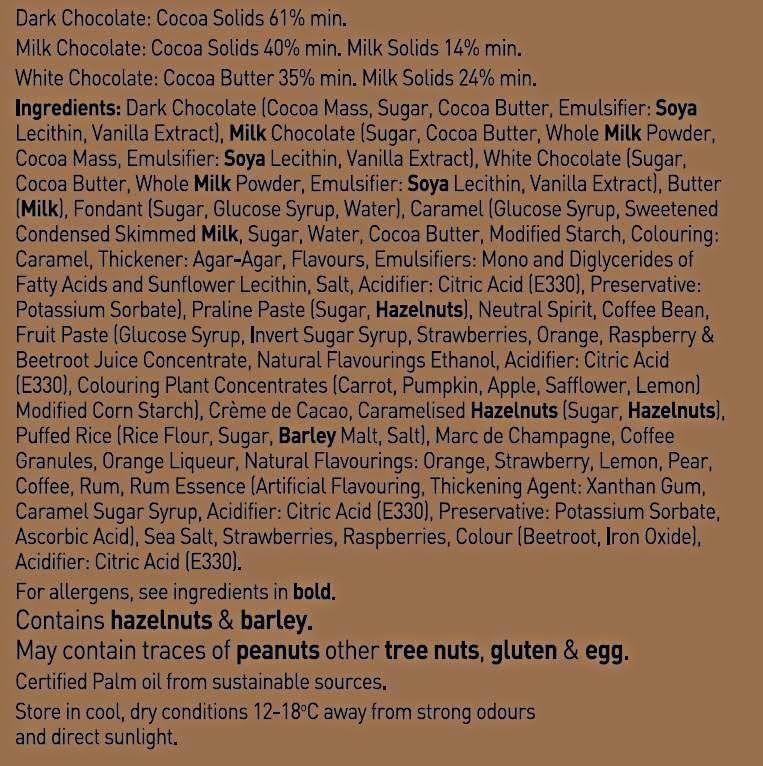 Holdsworth Chocolates Classics - Theobroma Collection an Assortment of Handmade Truffles Formed of Pralines and Caramels Coated with Dark or White Milk Chocolate 200g
