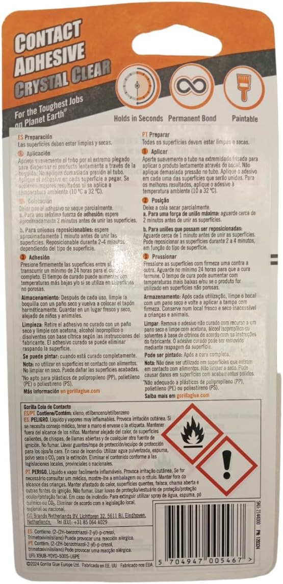 Gorilla Contact Adhesive Clear 75g
