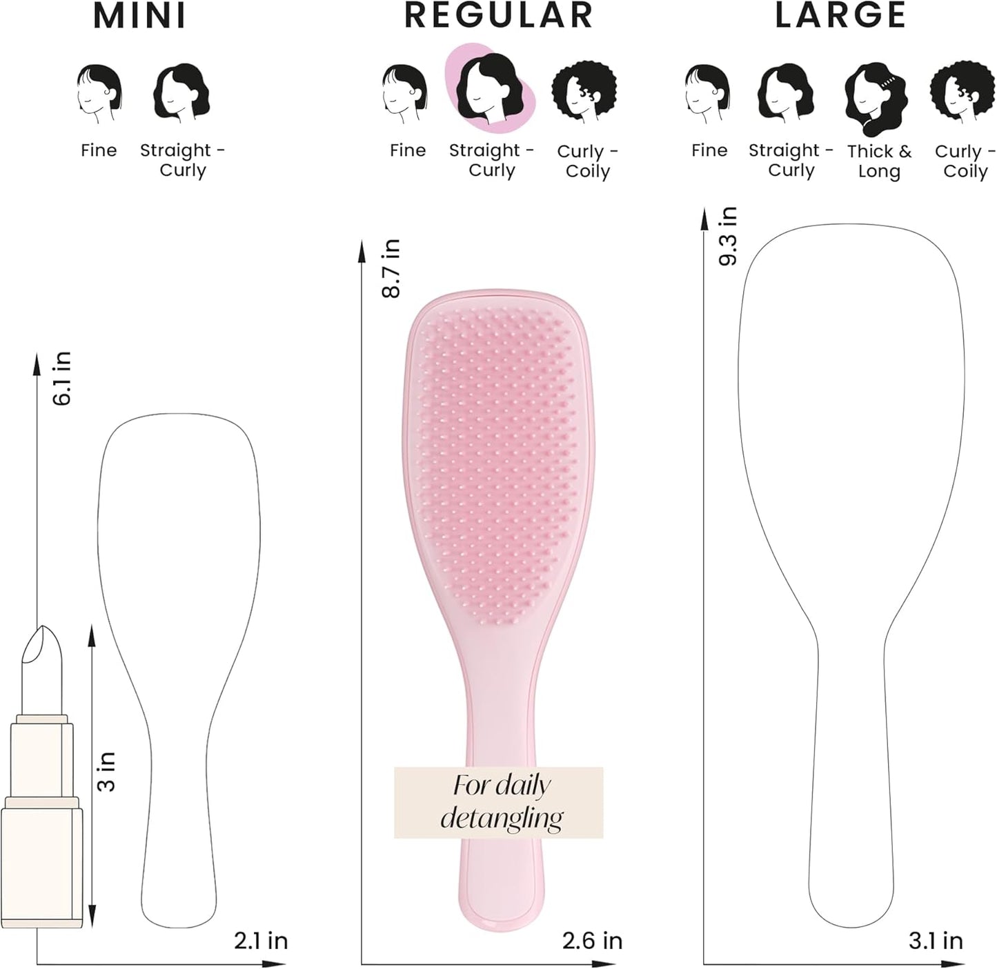 Tangle Teezer The Ultimate Detangler Hairbrush | For Wet & Dry Hair | Detangles All Hair Types | Reduces Breakage, Eliminates Knots | Two-Tiered Teeth & Comfortable Handle | Millennial Pink