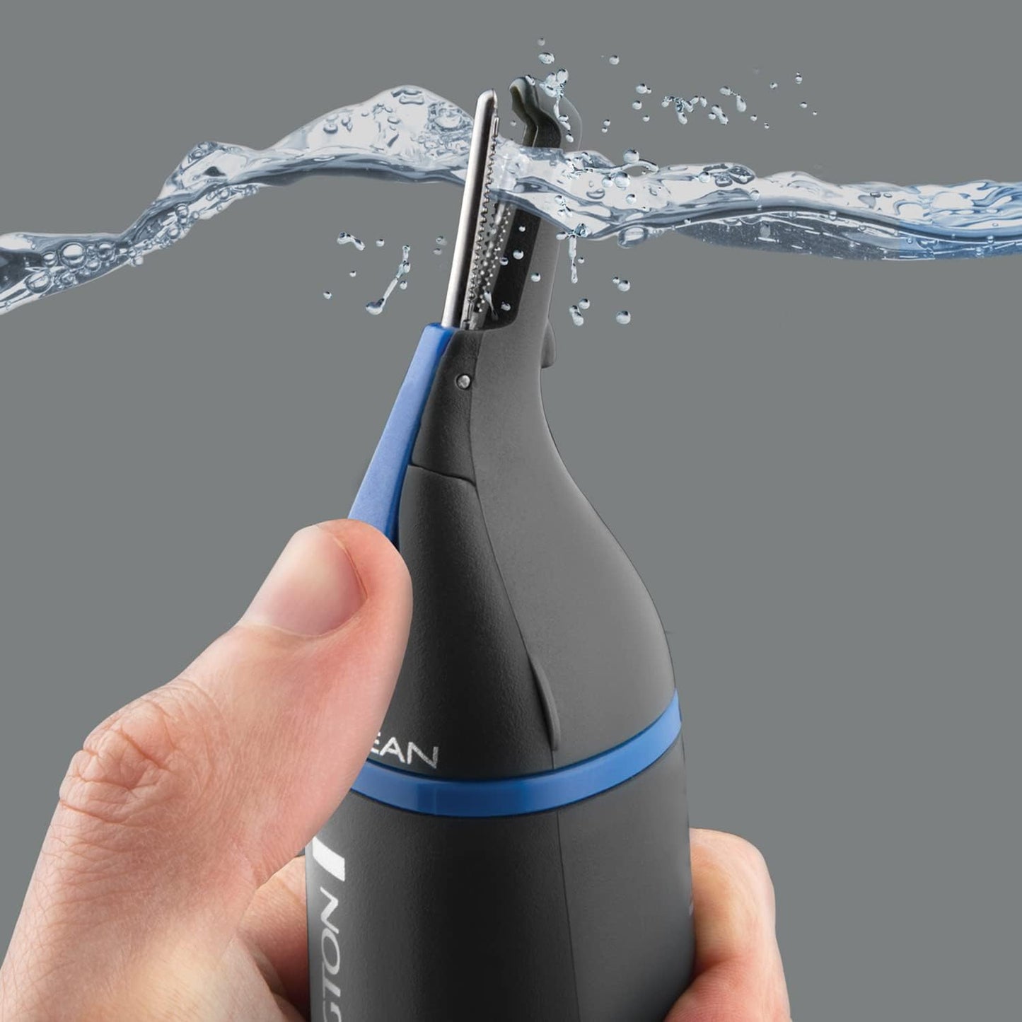 Remington Hair Trimmer for Men, Nose, Ear, & Eyebrow Hair Clipper, Rotary Trimmer, Two Comb Attachments, Waterproof, Battery Operated, Cordless - NE3850