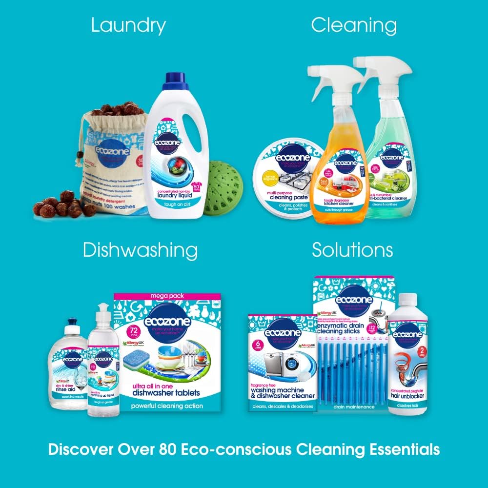 Ecozone Kettle and Iron Descaler, Internal Cleaner & Scale Remover for Kitchen & Home Appliances, limescale Prevention Sachets, Easy To Use, Natural Vegan & Non Toxic Eco-Safe Formula (3 Treatments)