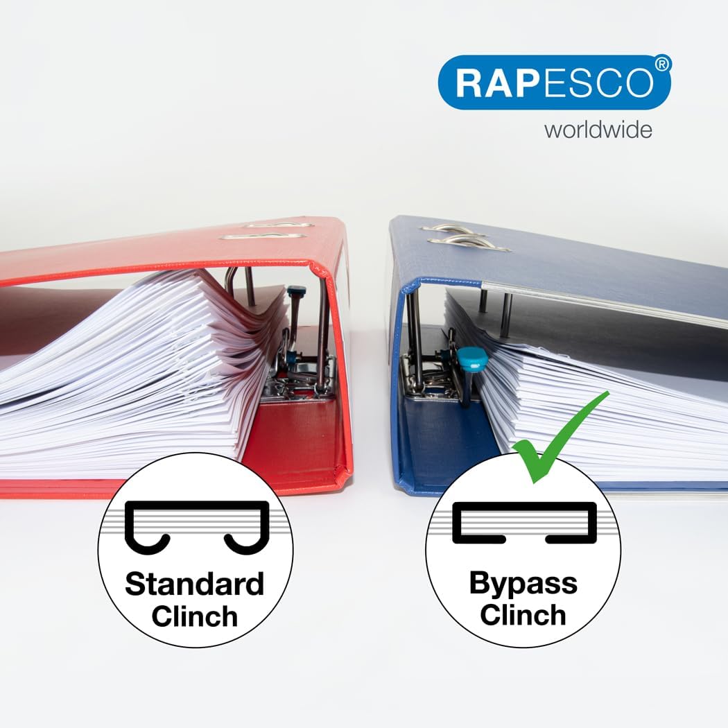 Rapesco 1689 ECO Less Effort Flat Clinch Stapler with 2000 Type 24/6mm Staples, 35 Sheet Capacity, White
