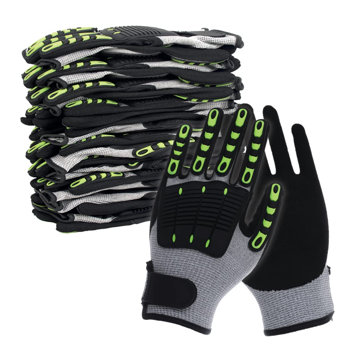 Nitrex 340RFI 10 Work Safety Gloves Sandy Nitrile Palm Coated, 13 Gauge Seamless Liner, Cut Resistant Level C Back of Hand TPE Material, Nitregrip Technology, Size 7, (340RFI/07)
