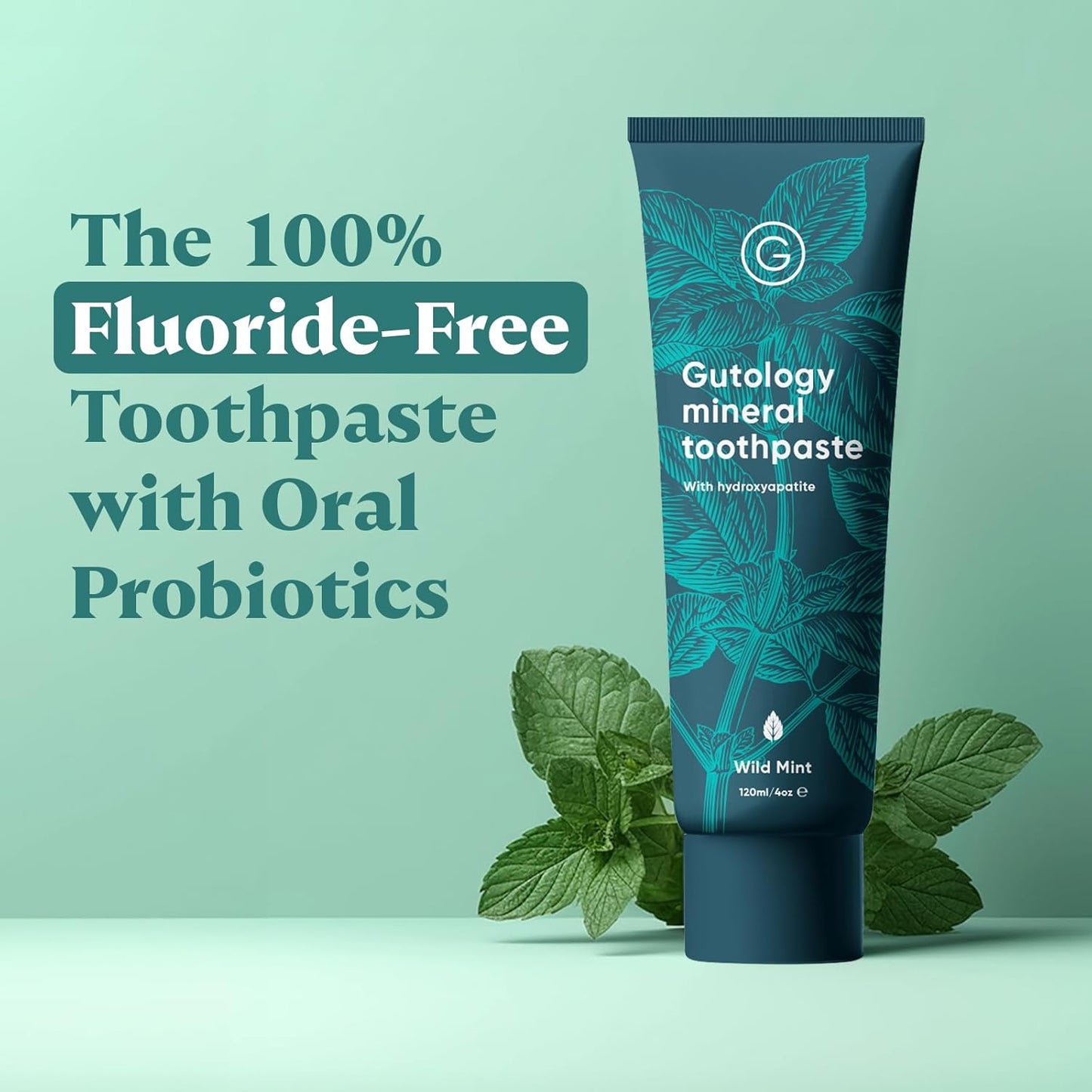 Natural Hydroxyapatite Toothpaste 120ml Microbiome Friendly Fluoride Free Toothpaste Remineralising Enamel Repair Suitable for Adults & Children Helps Sensitive Teeth Whitening - Wild Mint