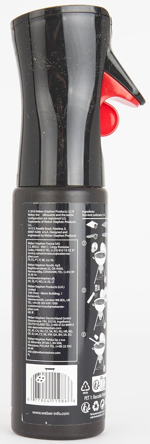 Weber Grill Grate Cleaner 300ml, fine Mist Spray, dissolves Grease and Food Residues, biodegradable, No hazardous Ingredients, suitable for all Grill Models (17875)