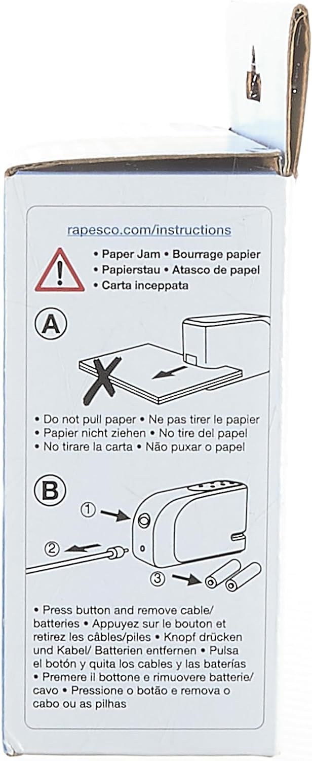 Rapesco 1450 626EL Automatic USB/Battery Stapler with 1000 26/6mm Staples, 15 Sheet Capacity, Transparent