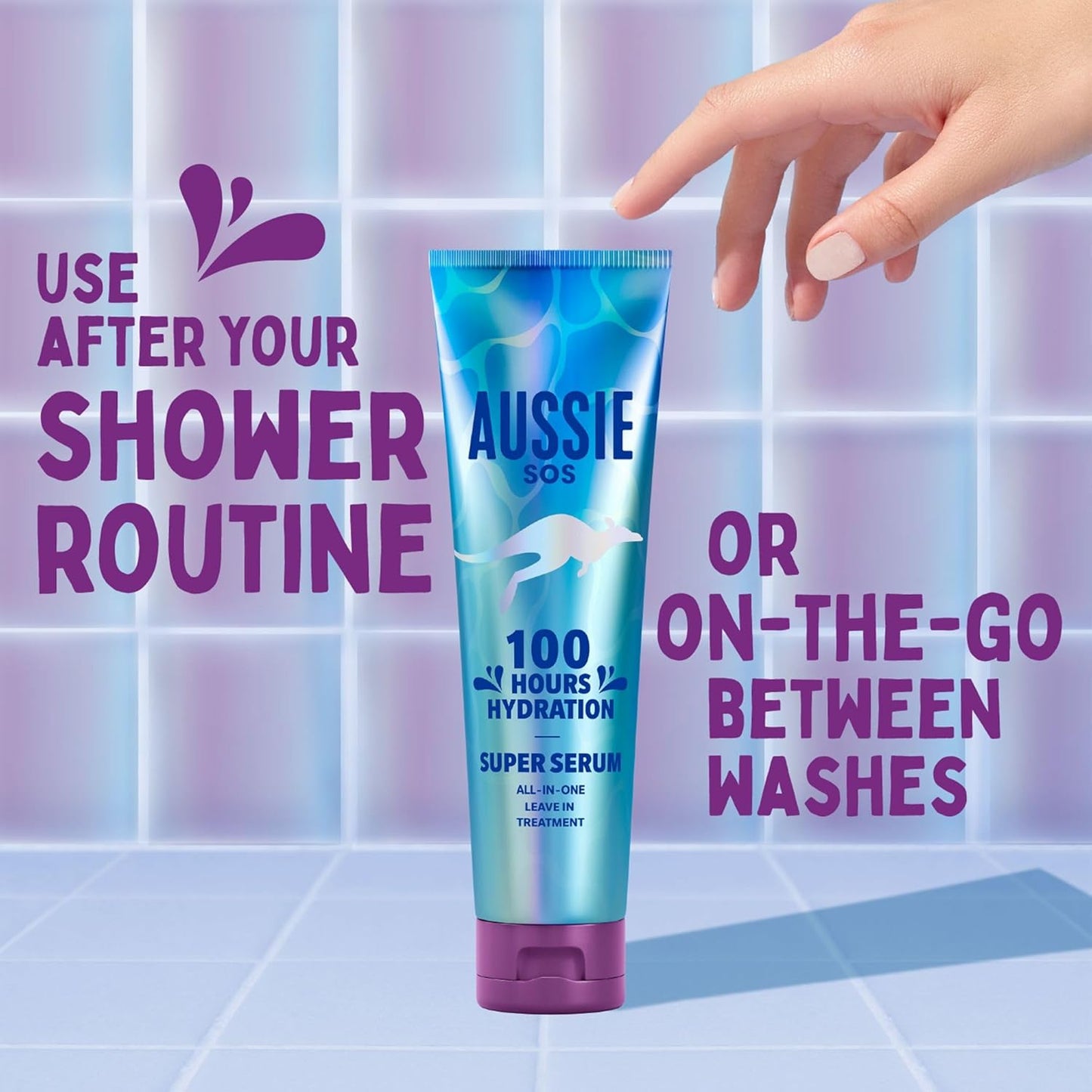 Aussie Super Serum Leave In Conditioner Hair Serum Treatment, For Dry, Damaged Hair. 100 Hours of Hydration, Smooth, Soften, Detangle, Prevent Split Ends and Boost Shine, 160ml