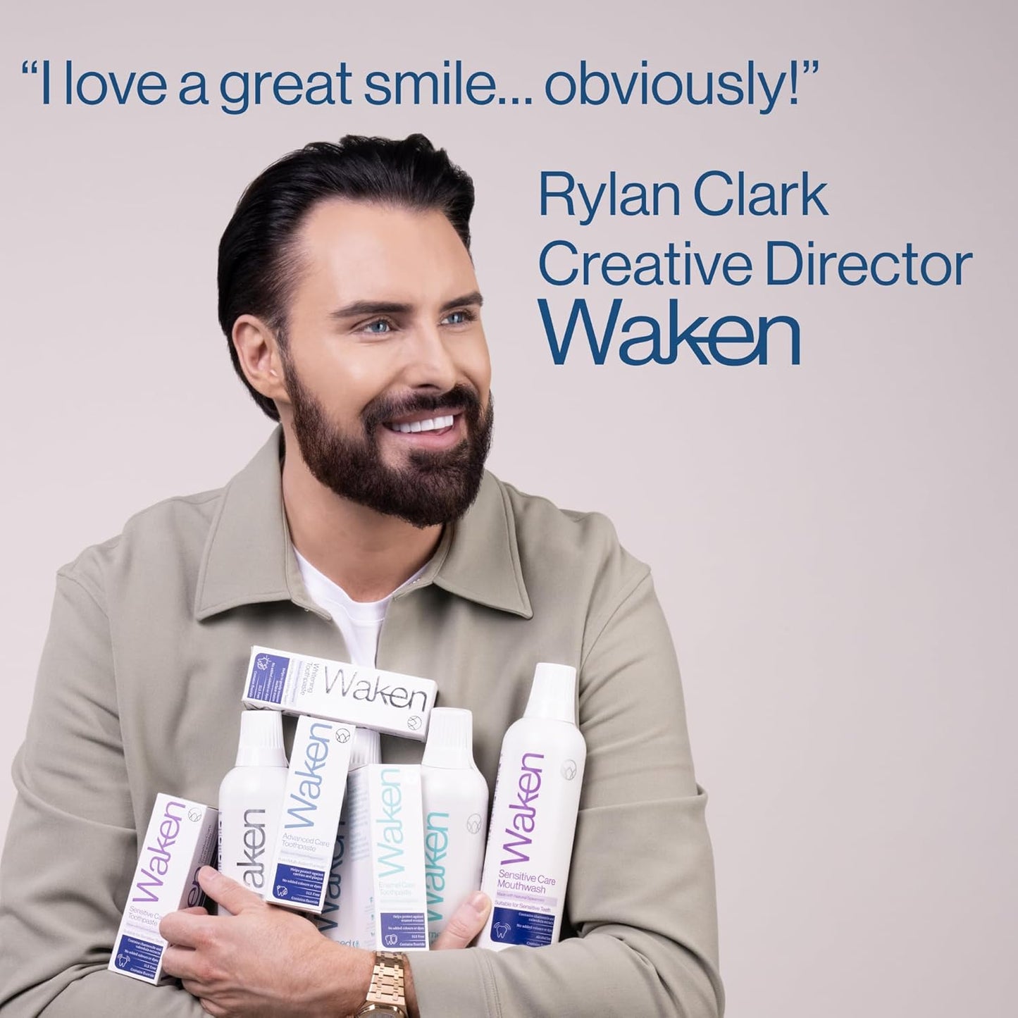 Waken Whitening Mouthwash, with Added Fluoride, Prevents Enamel Stains, Helps Protect Against Cavities and Reduce Plaque, Alcohol-Free, Vegan, Recycled Packaging, Natural Peppermint Flavour, 500ml