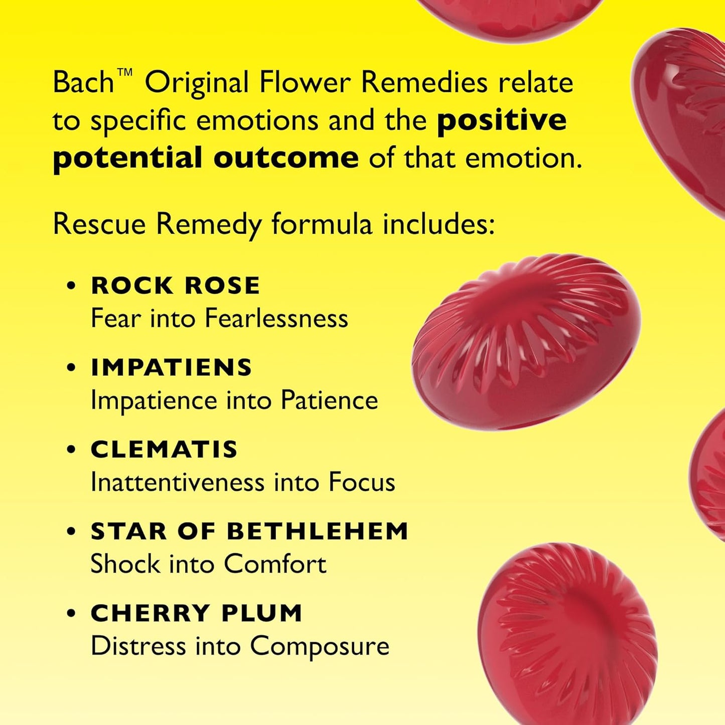 Rescue Remedy Pastilles (Blackcurrant), Soothing Emotional Wellness Pastilles, Travel Size On The Go Calming Pastilles, Alcohol-Free, Sugar Free, Natural Flower Essences