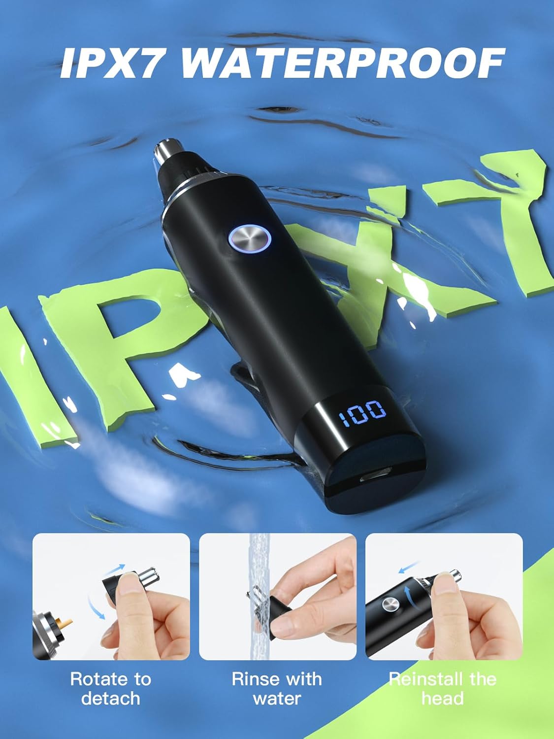 Rechargeable Nose Hair Trimmer for Men and Women, 2025 Upgrade, Painless USB Nose Trimmer, Ear and Nose Clipper, Facial Hair Removal, Easy to Clean, Dual Edge Blades, IPX7 Waterproof